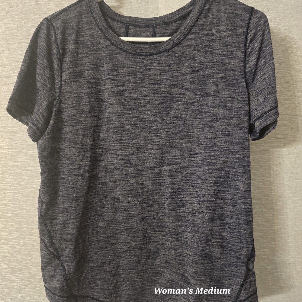 Lululemon Athletica Gray/Blue Short Sleeve T-Shirt